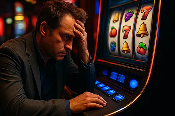 Joueur concentré slot